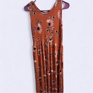 Maurices Floral Maxi Dress - Rust Orange